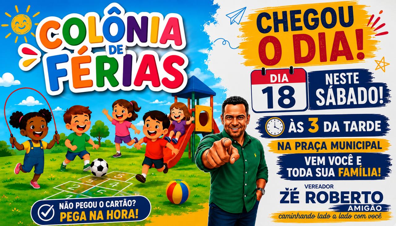 Colônia de Férias promete tarde de lazer e diversão para crianças e famílias neste sábado em Taquarussu