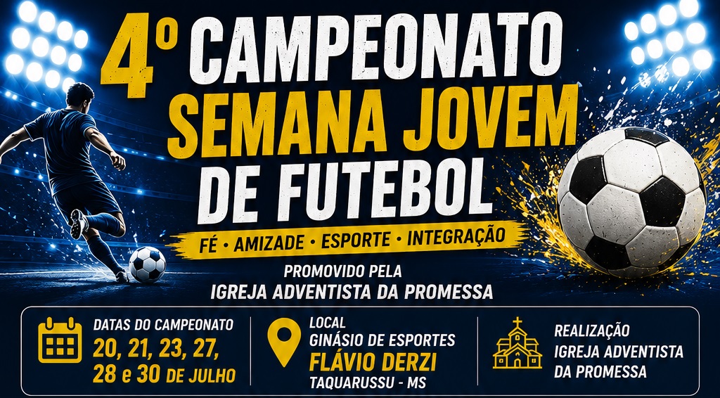 4º Campeonato da Semana Jovem começa nesta segunda-feira no Ginásio Flávio Derzi, em Taquarussu